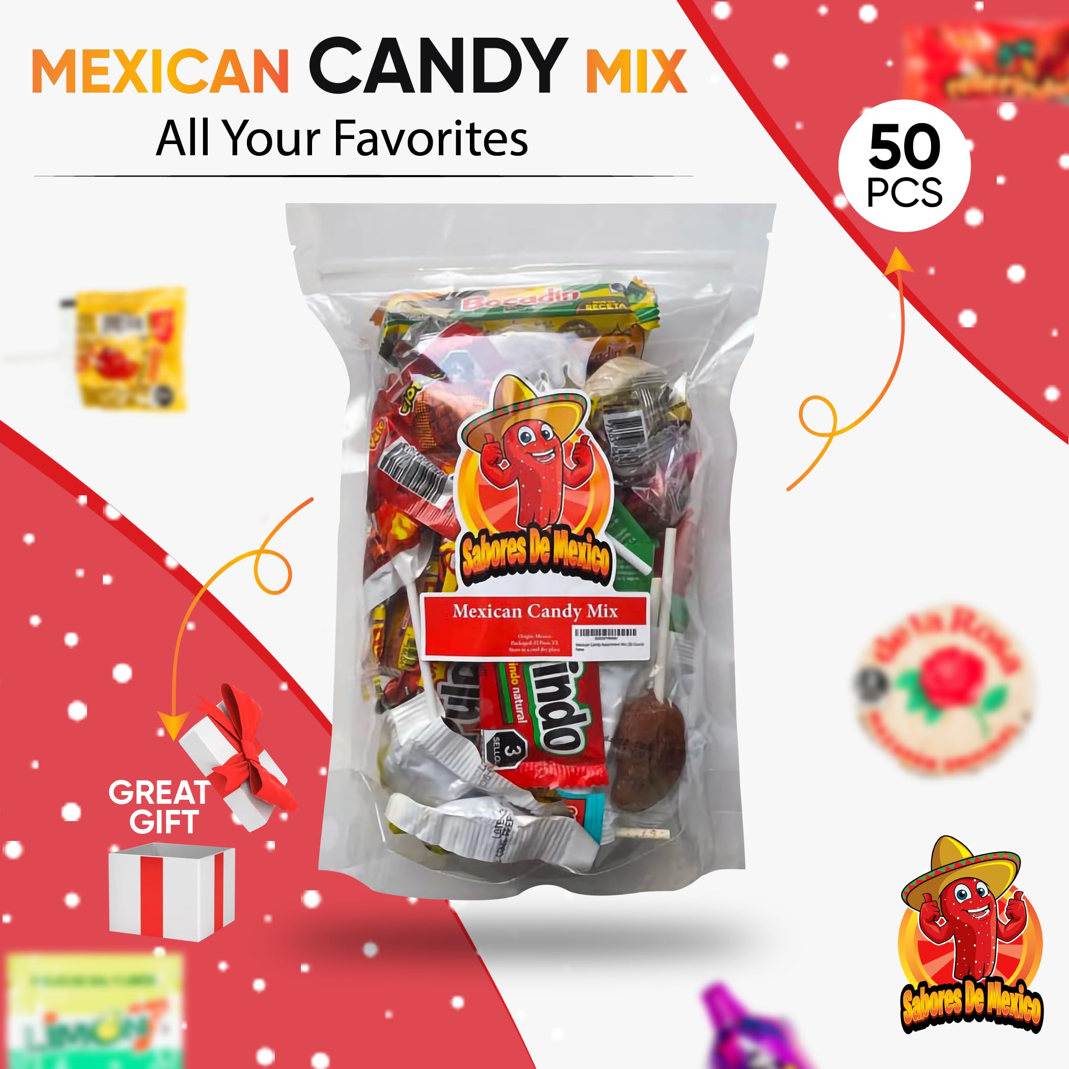 Sabores De Mexico Mazapán de la rosa en mano, fácil para compartir