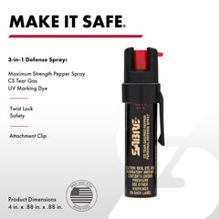 SABRE vista lateral con clip para llevar en cinturón o bolso