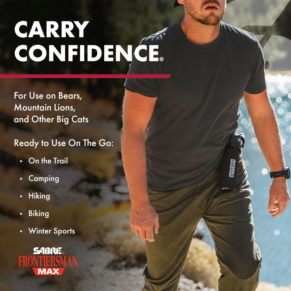SABRE Frontiersman MAX glow safety clip illuminated for quick low‑light retrieval
