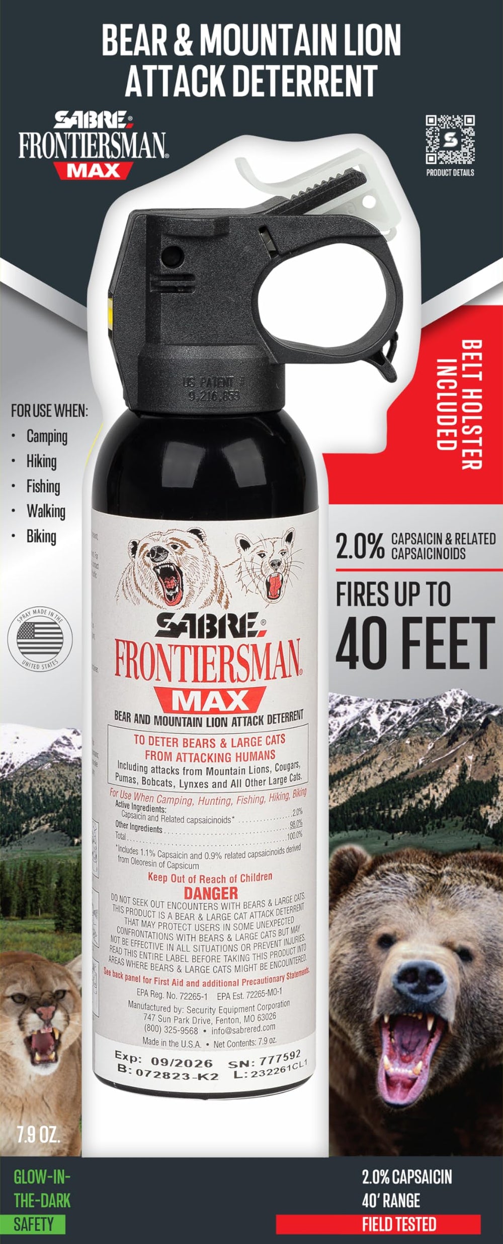 SABRE Frontiersman MAX on trail with hiker illustrating practical backcountry use