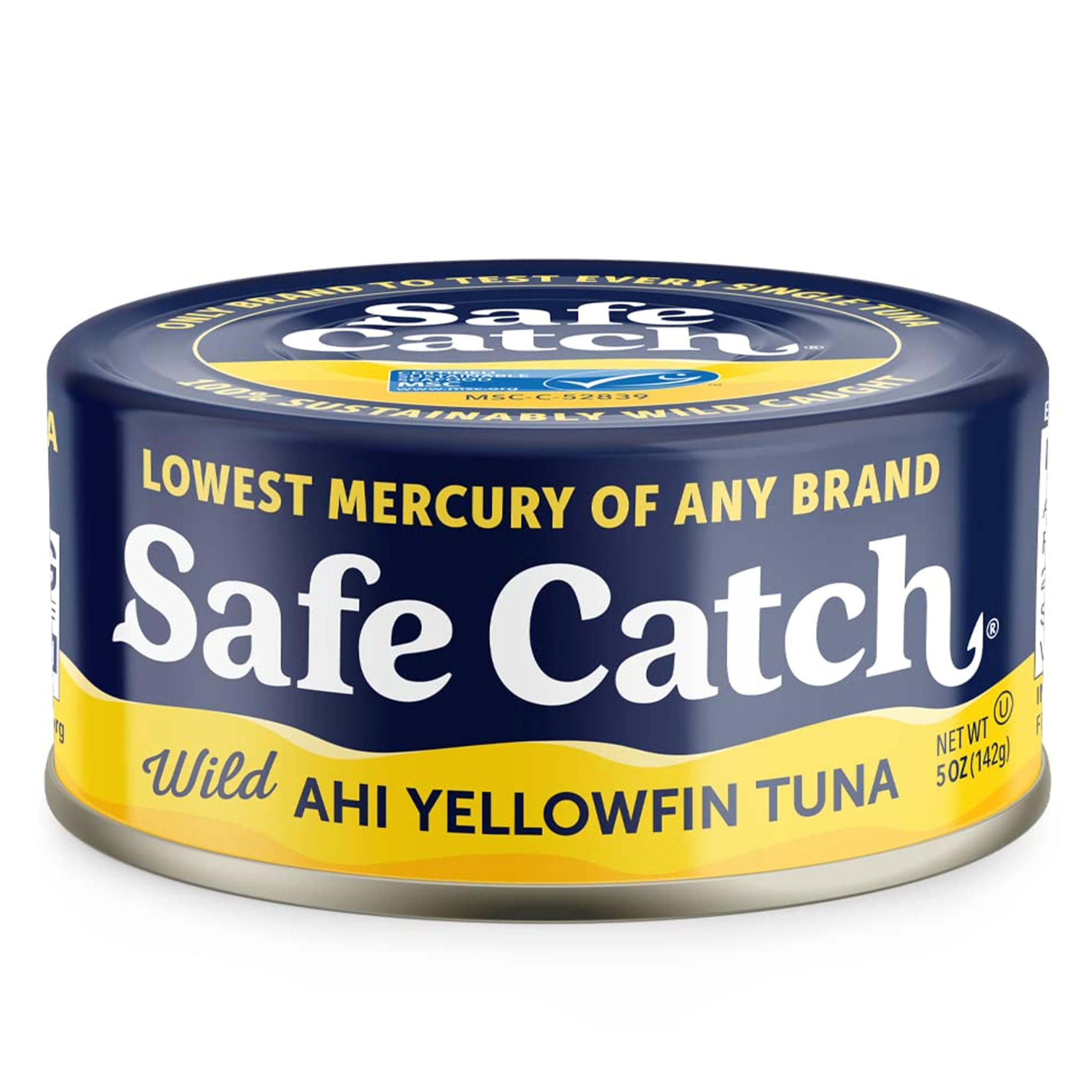 Safe Catch lata frontal mostrando marca y diseño, confianza y calidad