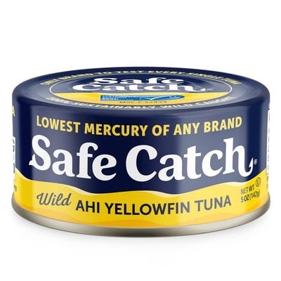 Safe Catch lata frontal mostrando marca y diseño, confianza y calidad