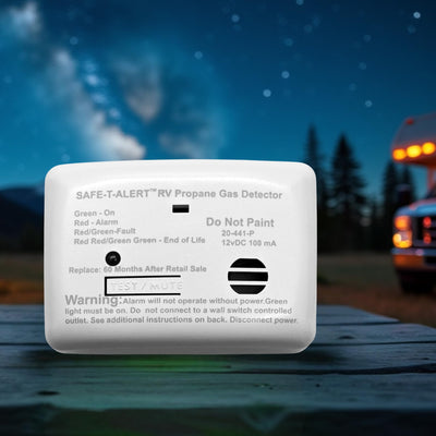 Safe T Alert primer plano del sensor y rejilla que facilita detección rápida de propano