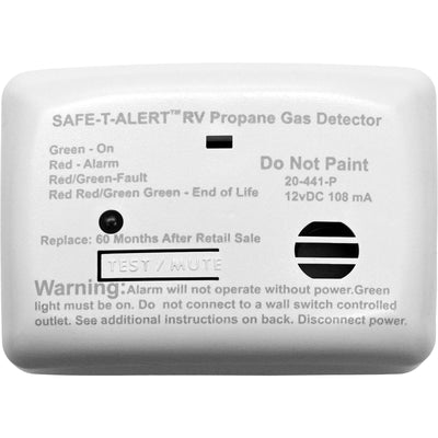 Safe T Alert vista frontal del detector mini LP mostrando indicador y beneficios de advertencia temprana