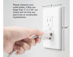 Safety Innovations placa auto-cerrable en uso con un cable enchufado