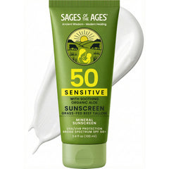 Sages Of The Ages frasco delantero mostrando diseño y SPF 50