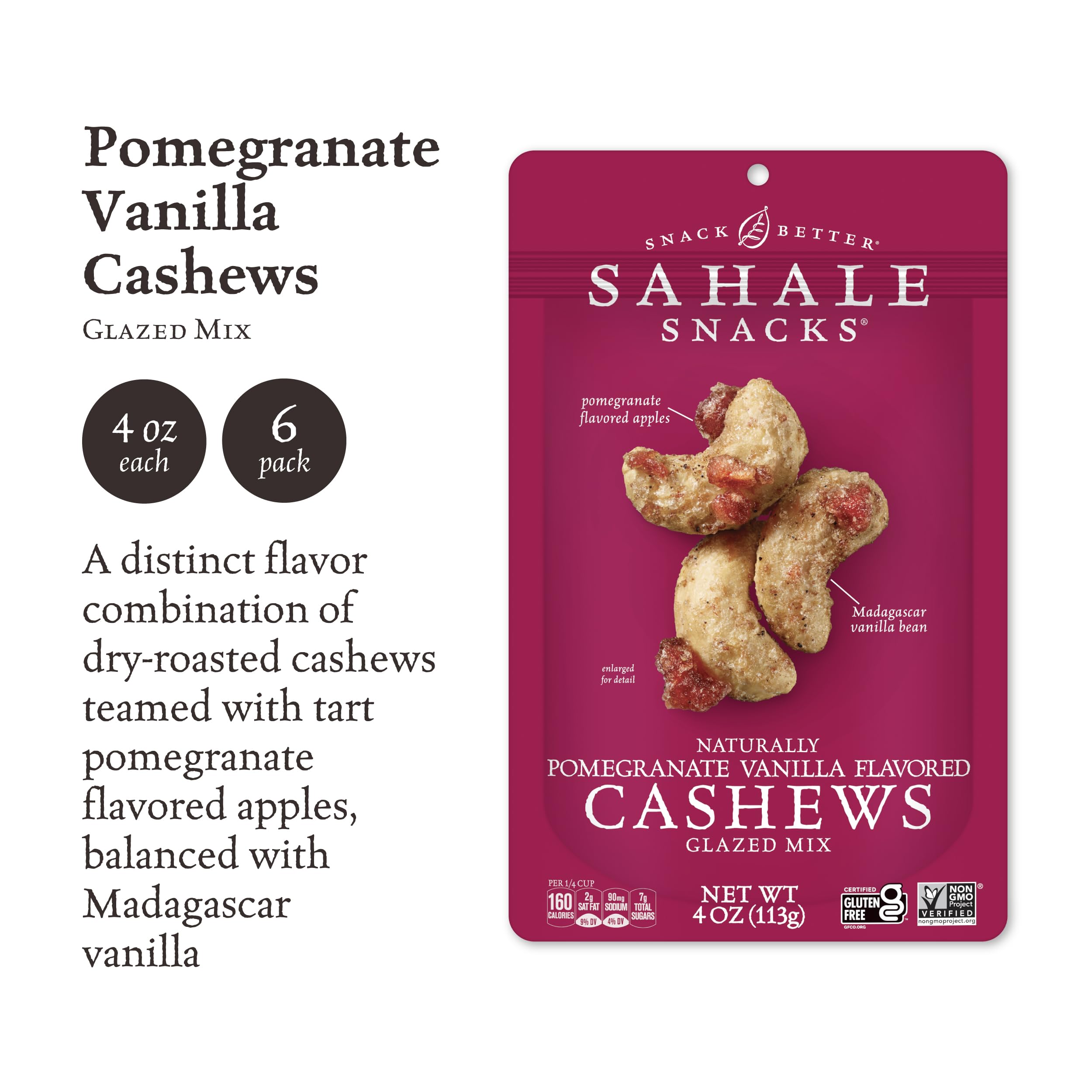 Sahale Snacks close-up of cashews and light glaze showing crunchy texture and flavor