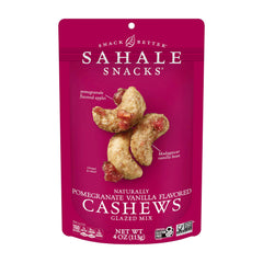 Sahale Snacks front packaging showing resealable pouch and product name benefit portability