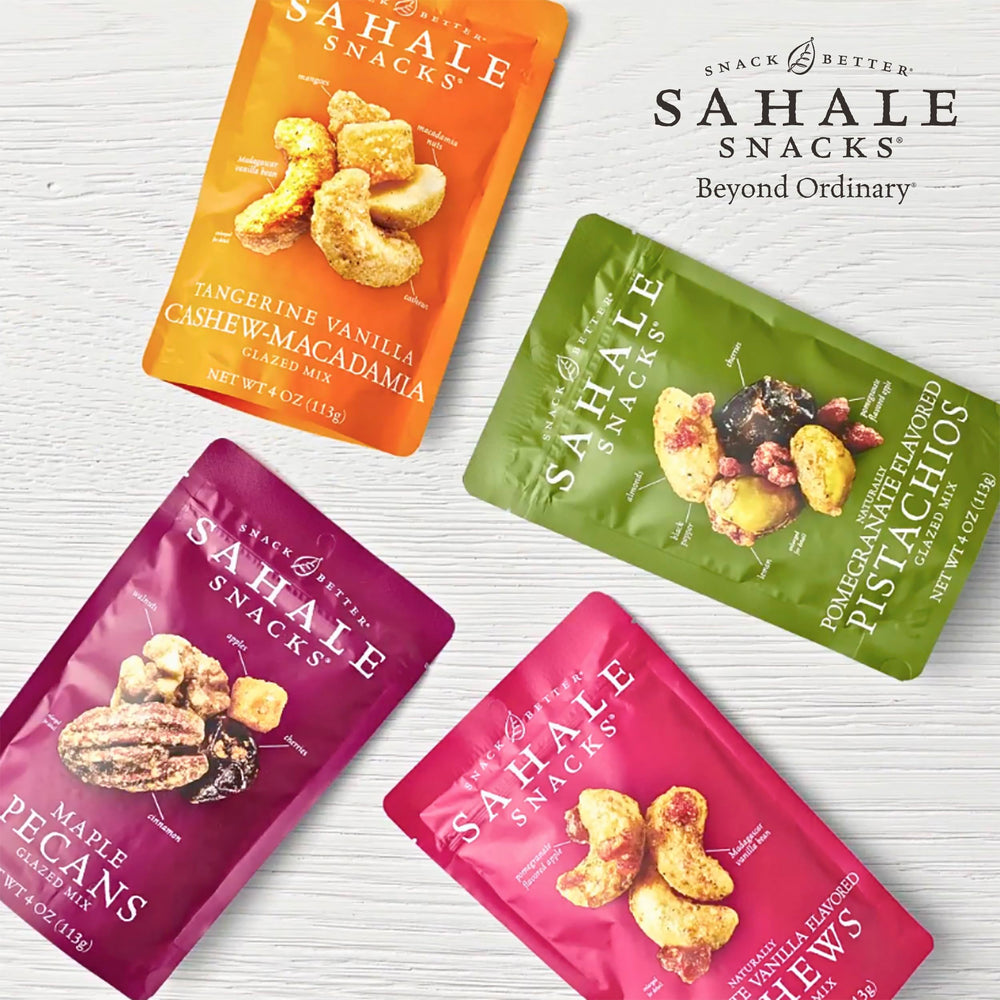 Sahale Snacks label close-up showing Kosher gluten-free non-GMO certifications for trust