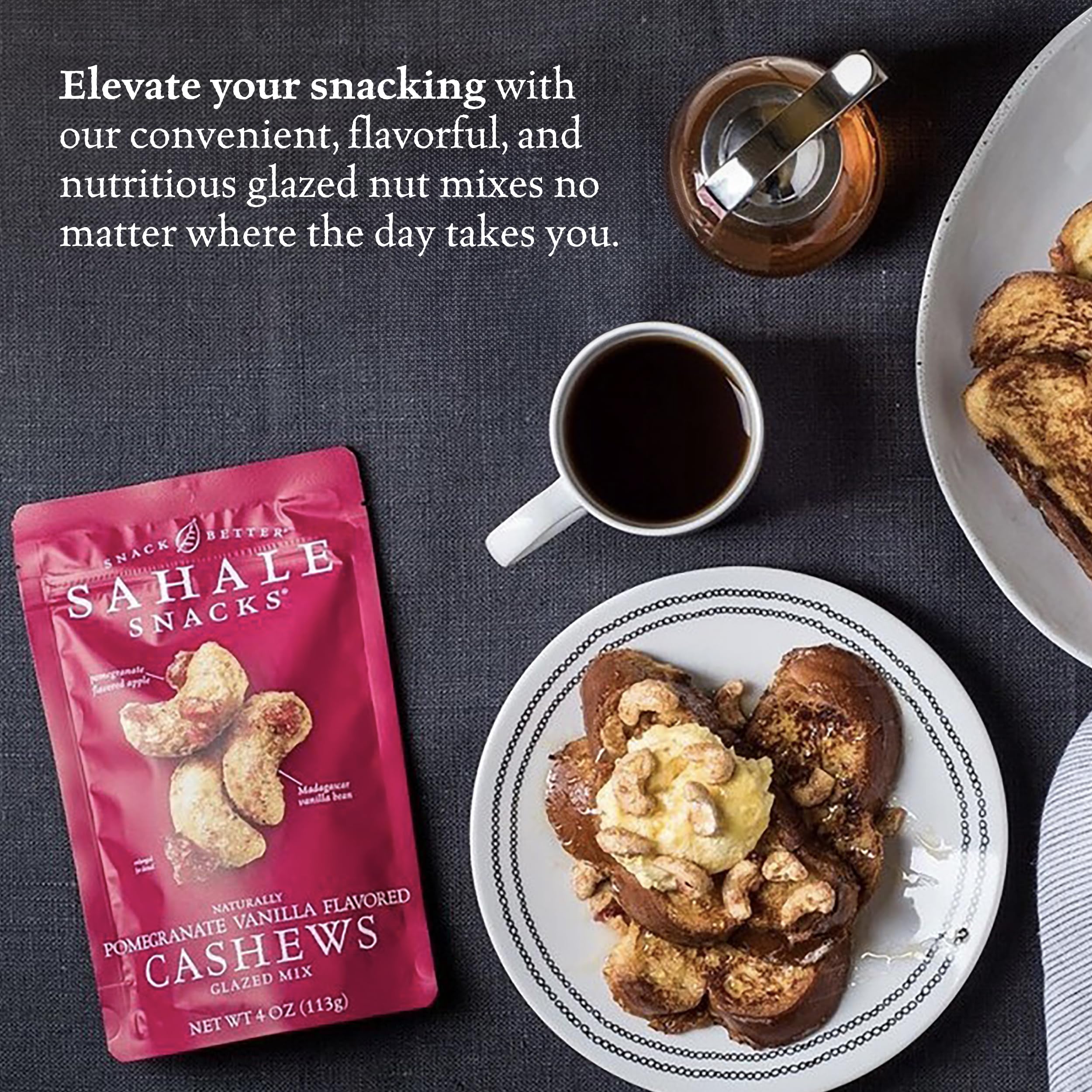 Sahale Snacks mixed nuts spread on wooden board highlighting gourmet look and sharing