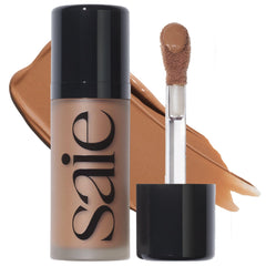 Saie Dew Bronze Sand vista frontal con aplicador, color bronce natural