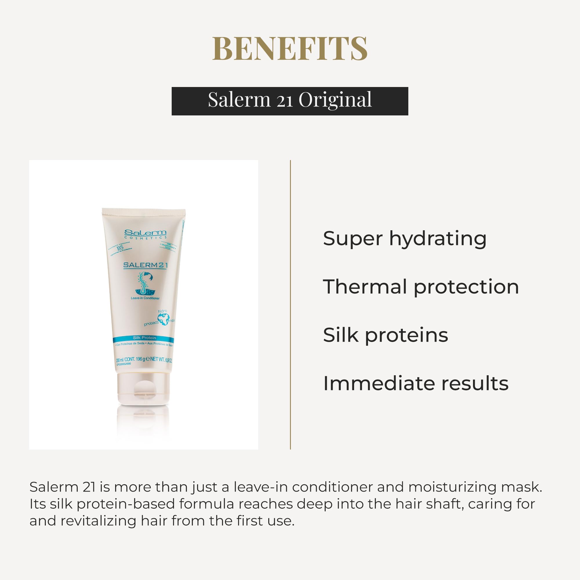 SALERM aplicación sobre cabello húmedo para desenredar y proteger