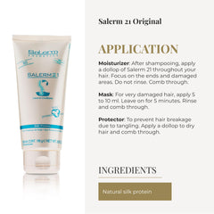 SALERM mascarilla enjuagable mostrando resultado de reparación rápida