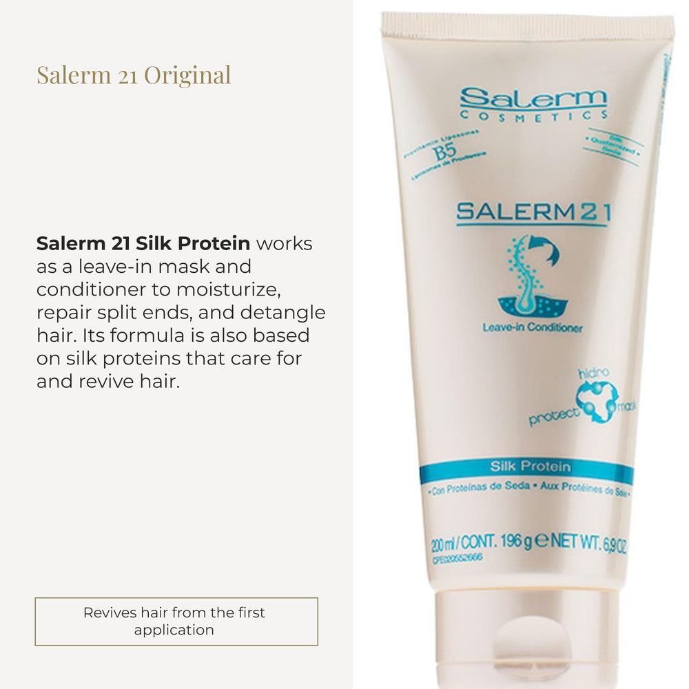SALERM primer plano de textura cremosa que hidrata y facilita peinar