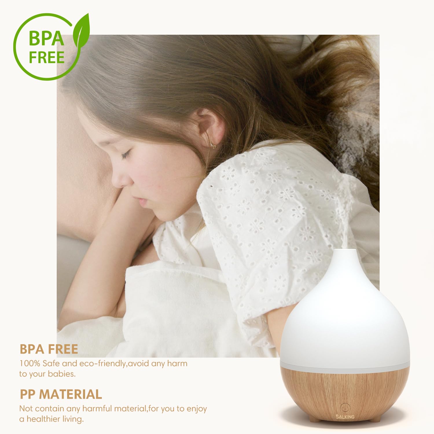 SALKING difusor colocado en dormitorio mejorando ambiente y aroma