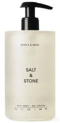 Salt & Stone frasco frontal mostrando etiqueta y aroma energizante