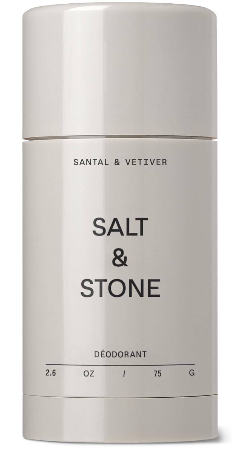 Salt & Stone envase frontal mostrando etiqueta y tamaño 74 g, protección duradera