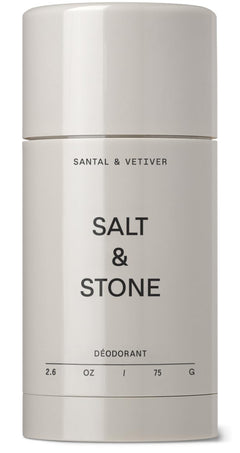 Salt & Stone envase frontal mostrando etiqueta y tamaño 74 g, protección duradera