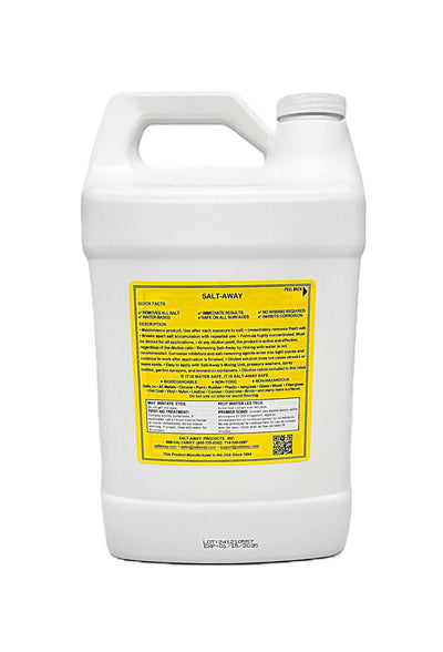Salt-Away concentrate pouring from bottle close-up highlighting easy mixing