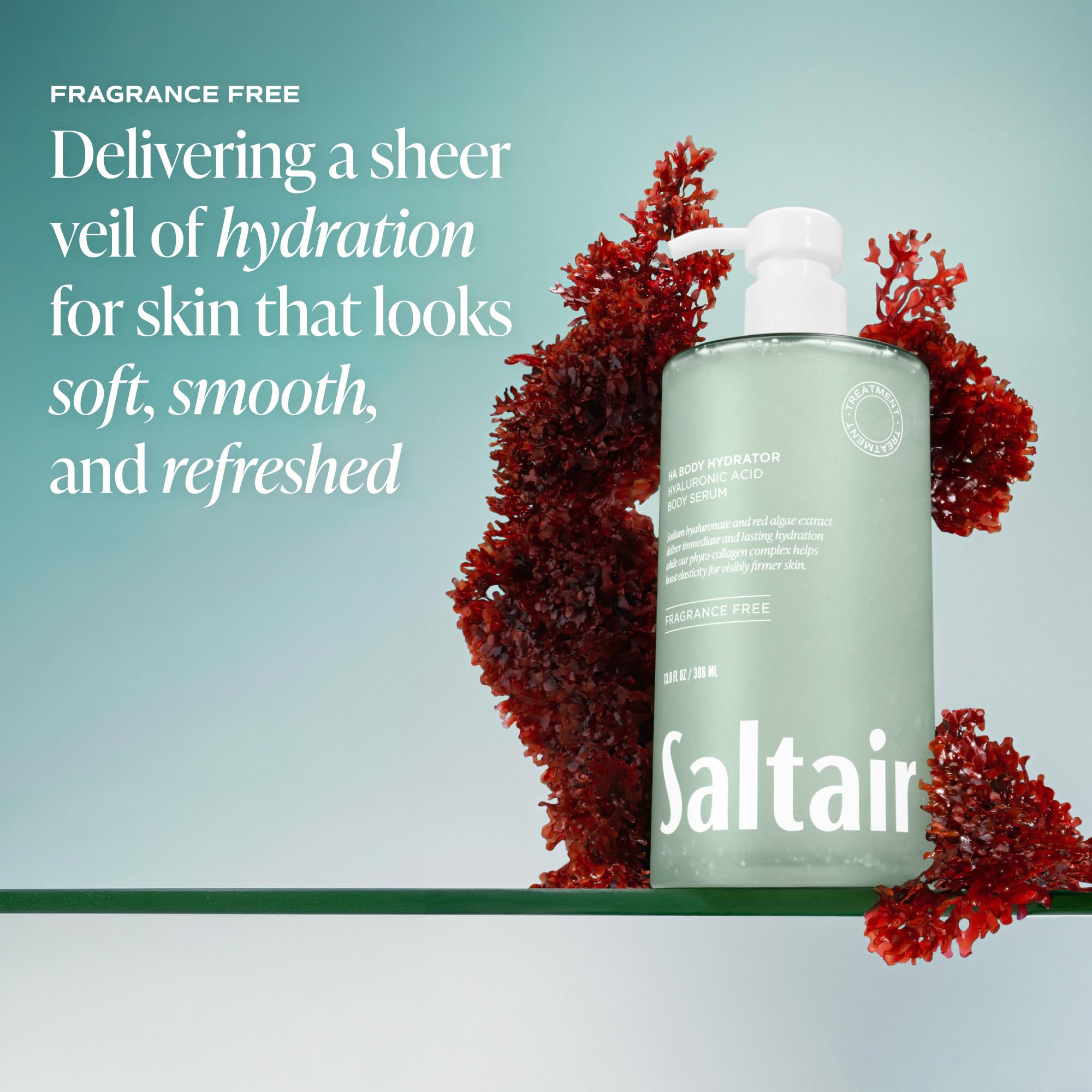 Saltair sérum aplicado en brazo, piel más suave al instante