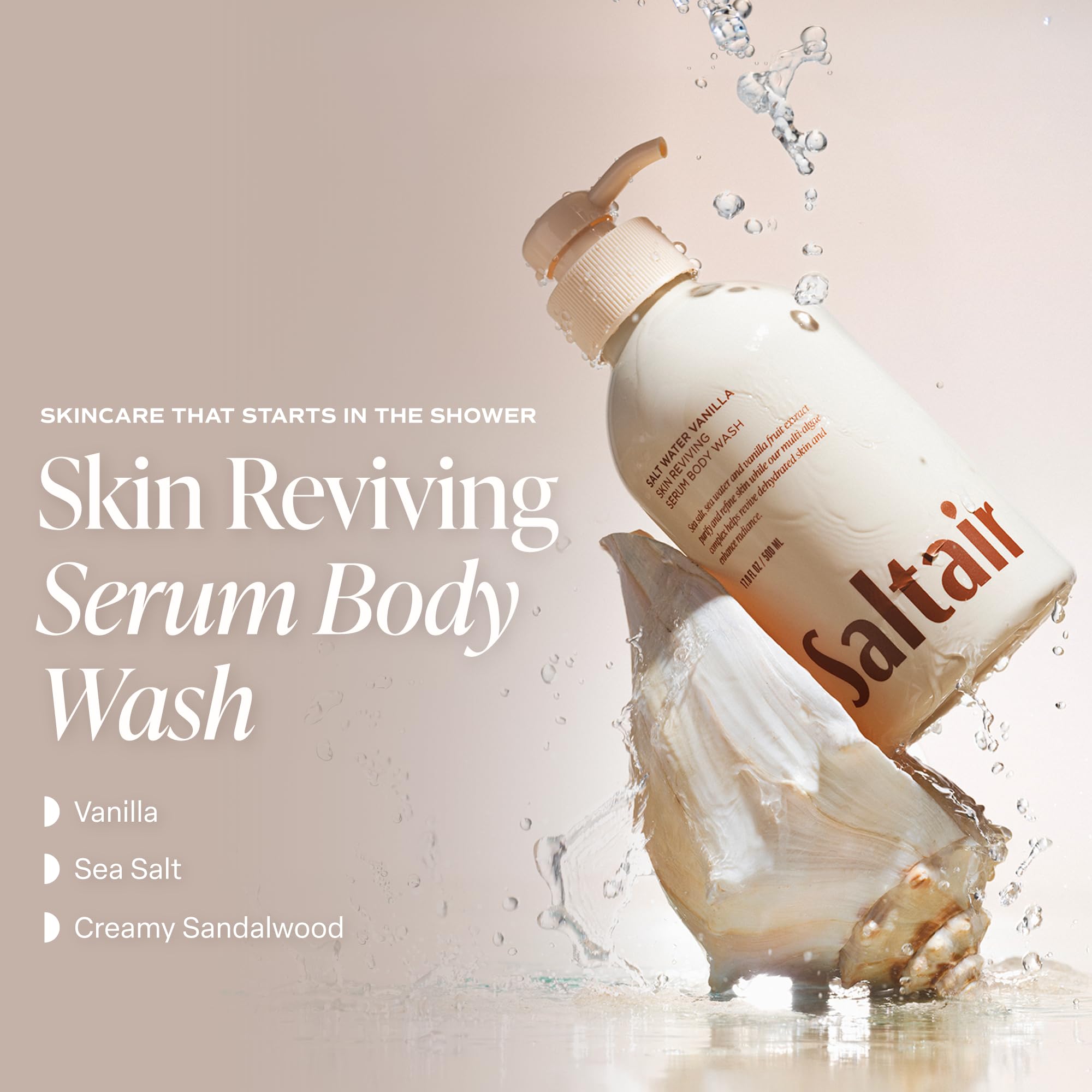 Saltair textura de espuma cremosa que hidrata la piel