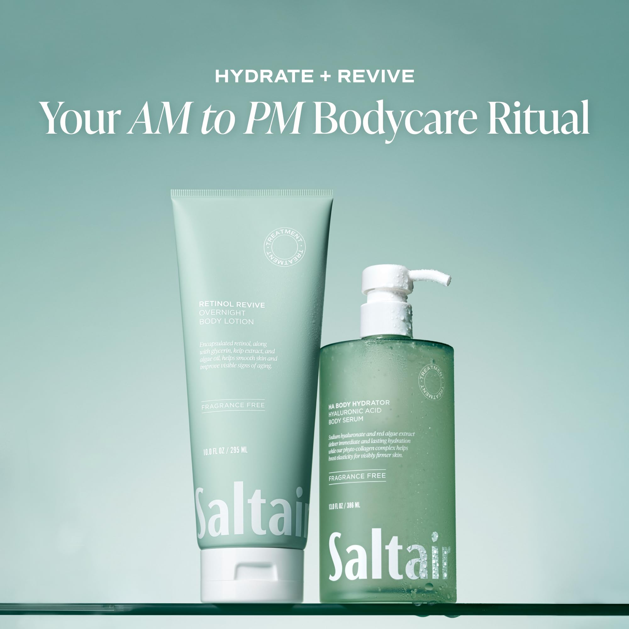 Saltair etiqueta con ingredientes clave y beneficios claros