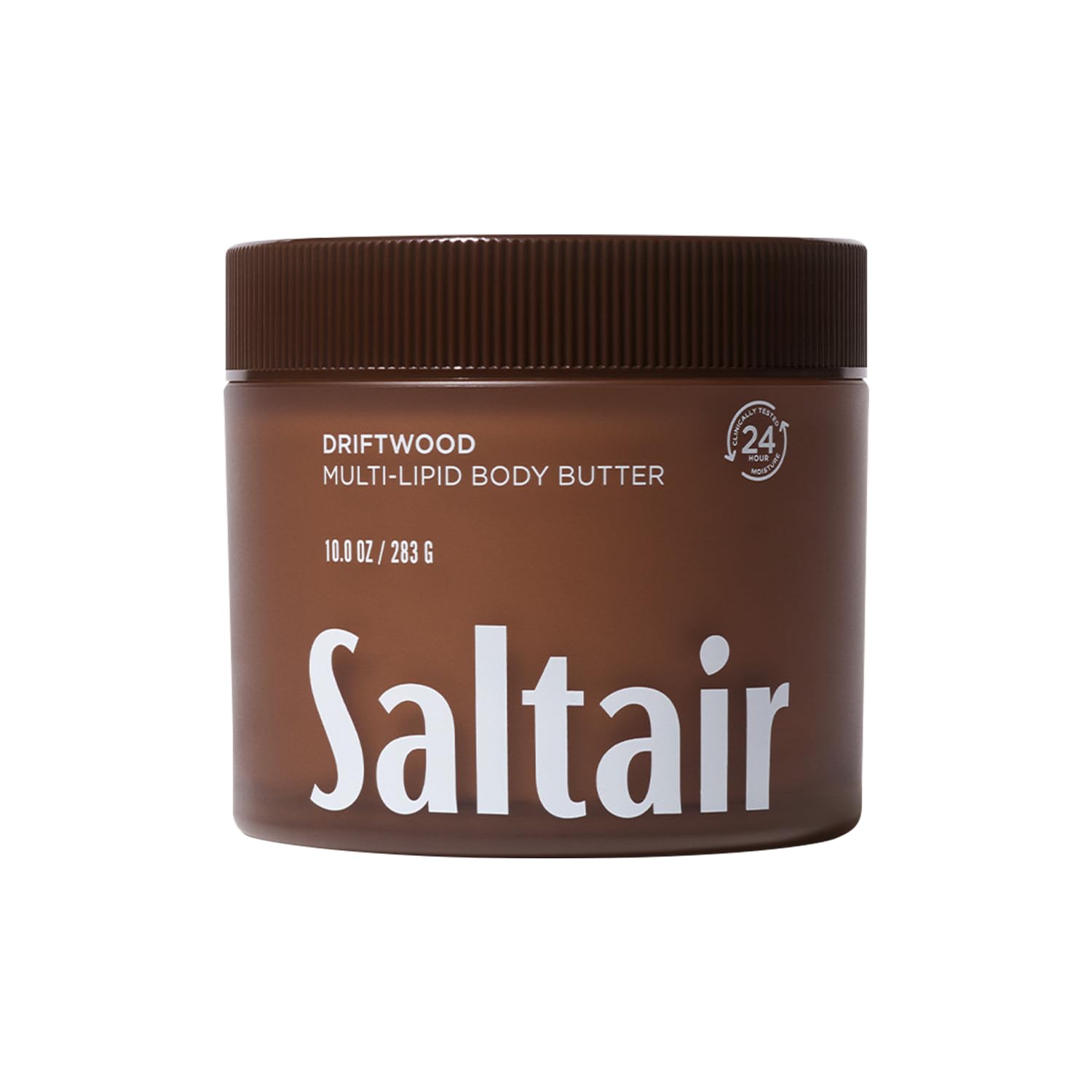 Saltair envase frontal Driftwood mostrando 10 oz y beneficios hidratantes