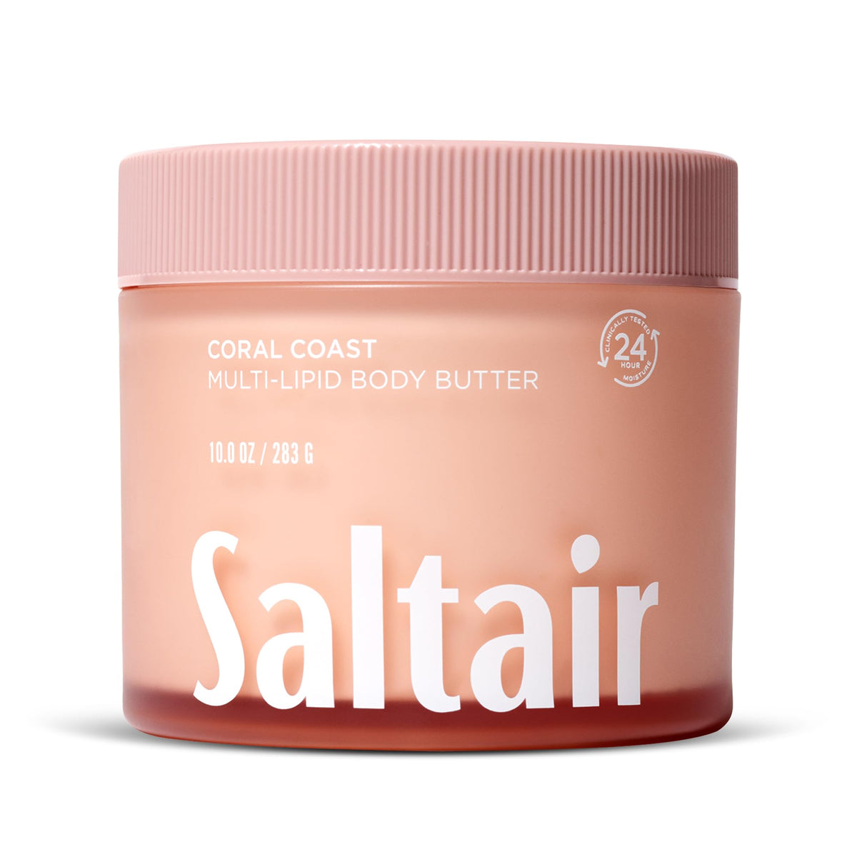 Saltair frasco frontal Coral Coast mostrando etiqueta clara y tamaño
