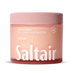 Saltair frasco frontal Coral Coast mostrando etiqueta clara y tamaño