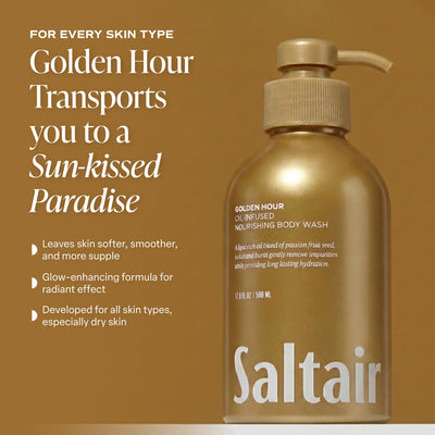 Saltair ingredient focus with vitamin E and oils highlighting nourishing benefits