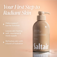 Saltair pump nozzle close-up demonstrating convenient, controlled product dispensing