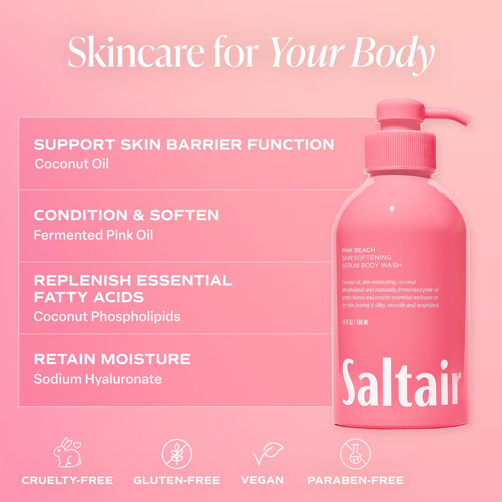 Saltair Santal Bloom bottle label highlighting floral-woody aroma and skin feel