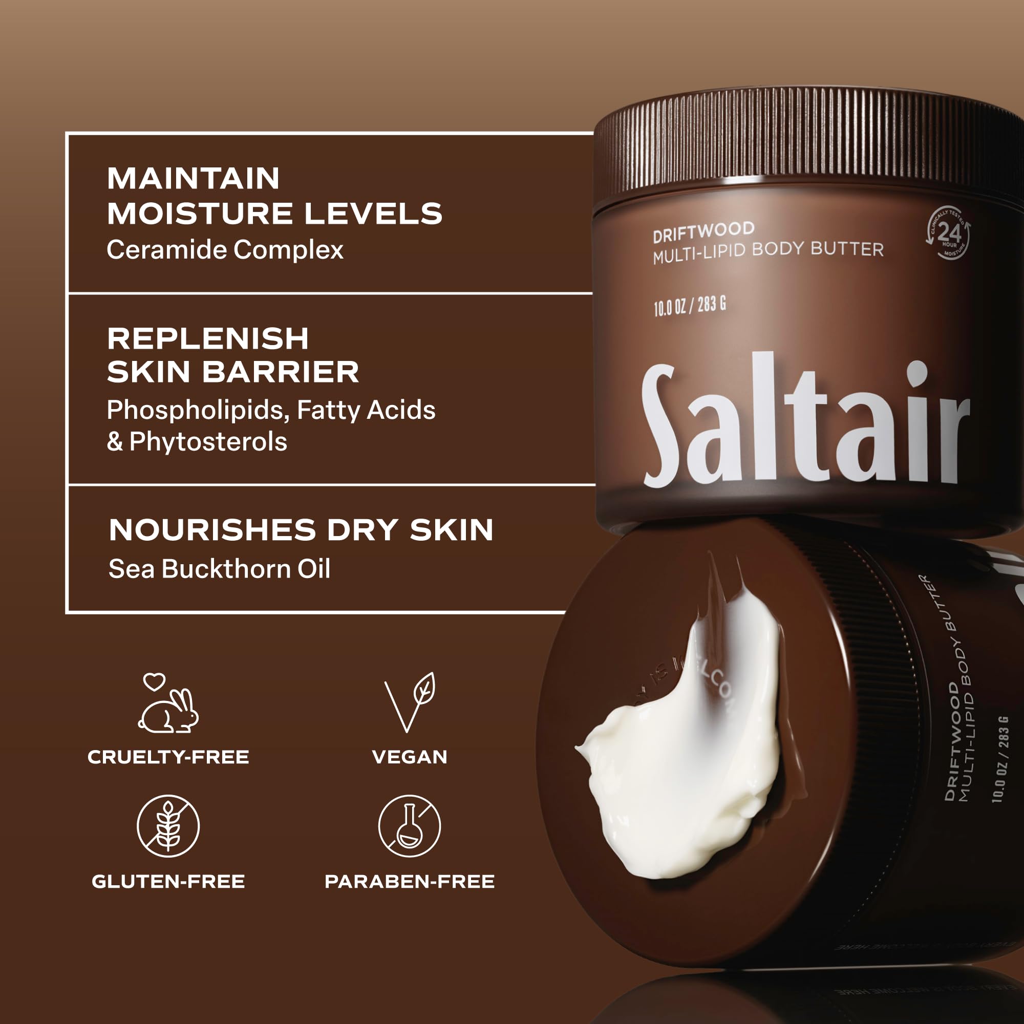 Saltair envase abierto mostrando color y consistencia rica de la crema
