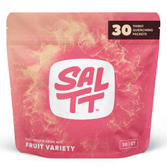 SALTT frente del empaque frutas mostrando 30 sticks y beneficios
