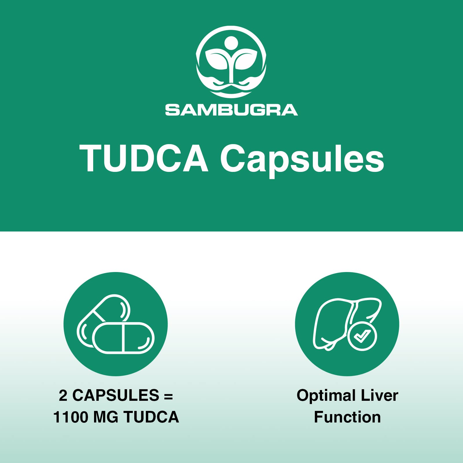 Sambugra caja abierta con cápsulas visible interior para presentación del producto