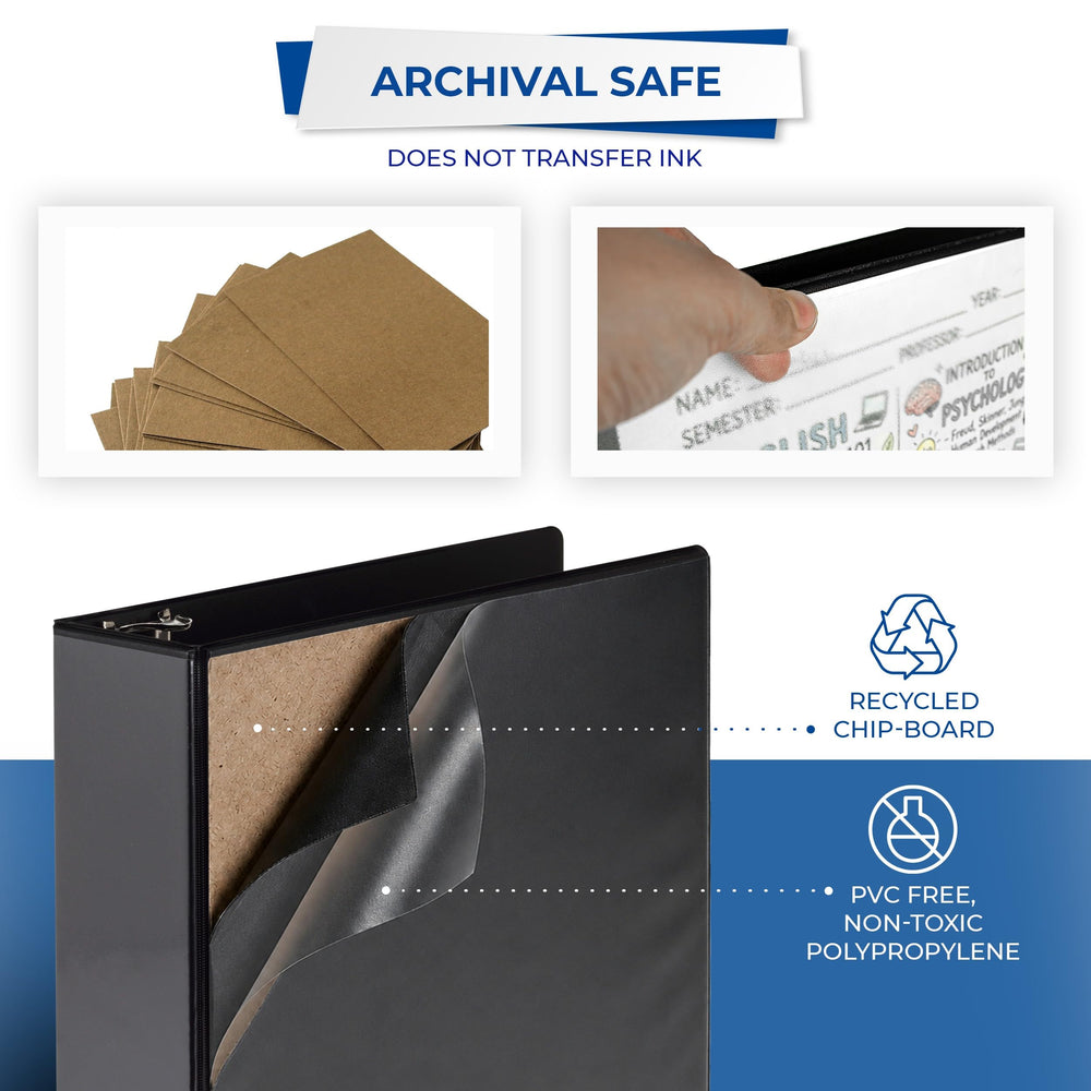 Samsill binder interior pockets holding loose documents for organized storage