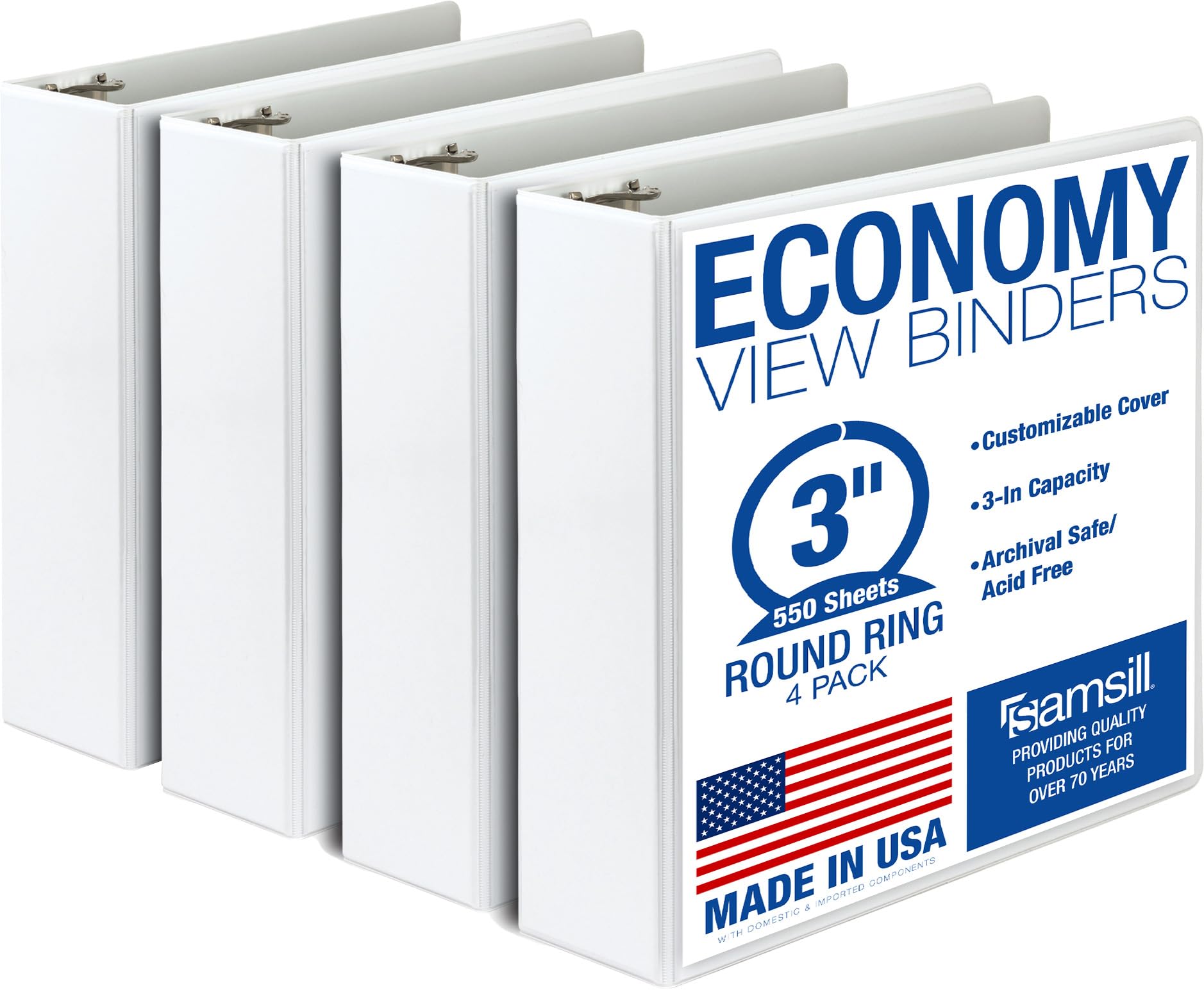 Samsill front cover clear view showing customizable insert and professional look
