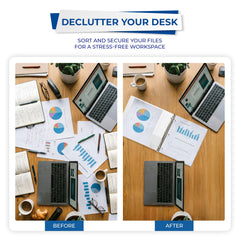 Samsill two clear interior pockets filled with notes and business cards for quick access