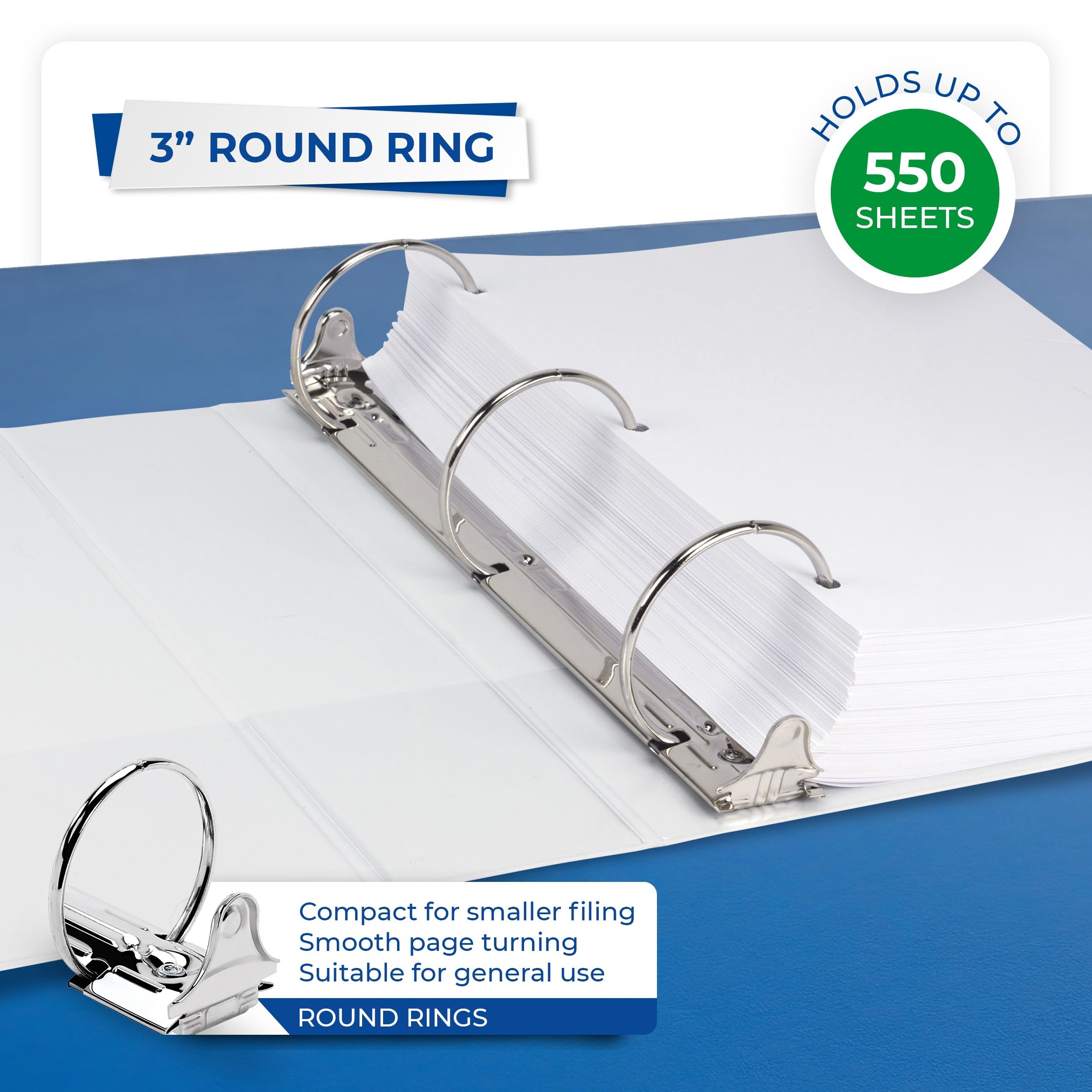 Samsill spine view with custom label inserted for easy shelf identification
