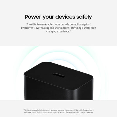 Samsung cargador 45W acabado y textura, material resistente y buen agarre