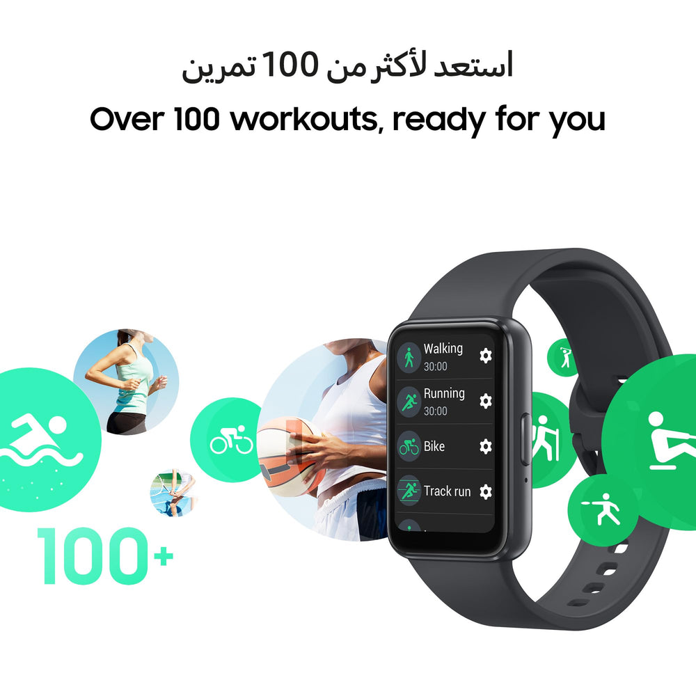 Samsung Galaxy FIT 3 correa y textura cercana, ajuste seguro y transpirable