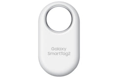 Samsung SmartTag2 front view showing compact design and attachment hole benefit locating items