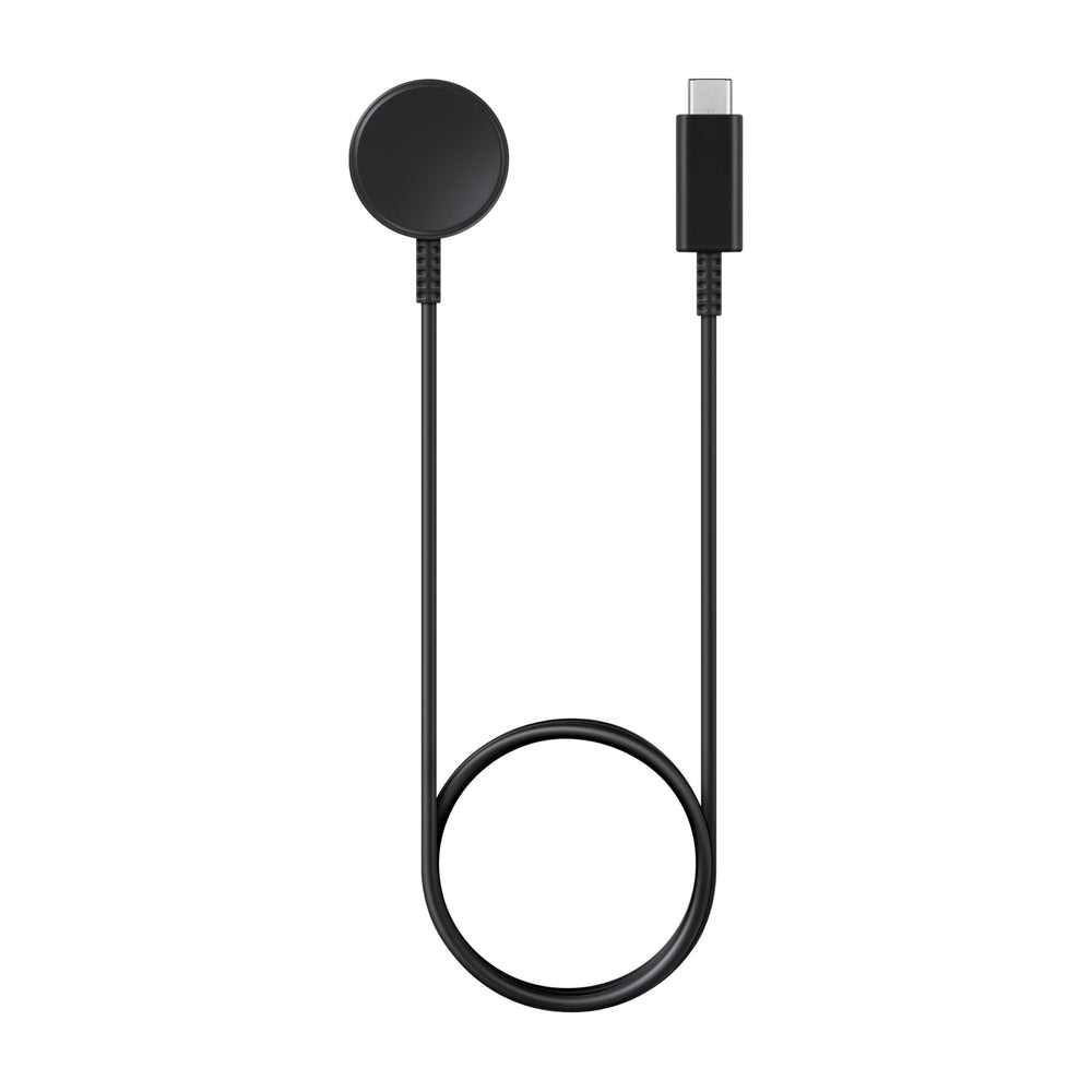 Samsung cargador frontal negro mostrando diseño compacto y carga rápida