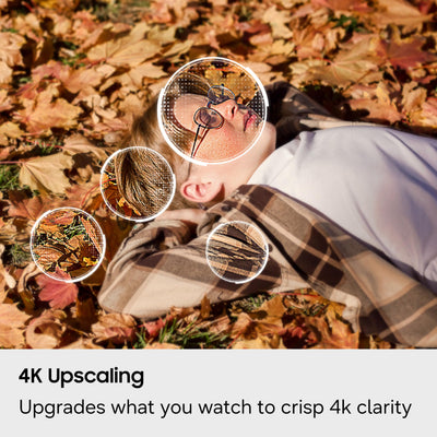 Samsung U8000H size comparison with chair showing scale for room placement clarity