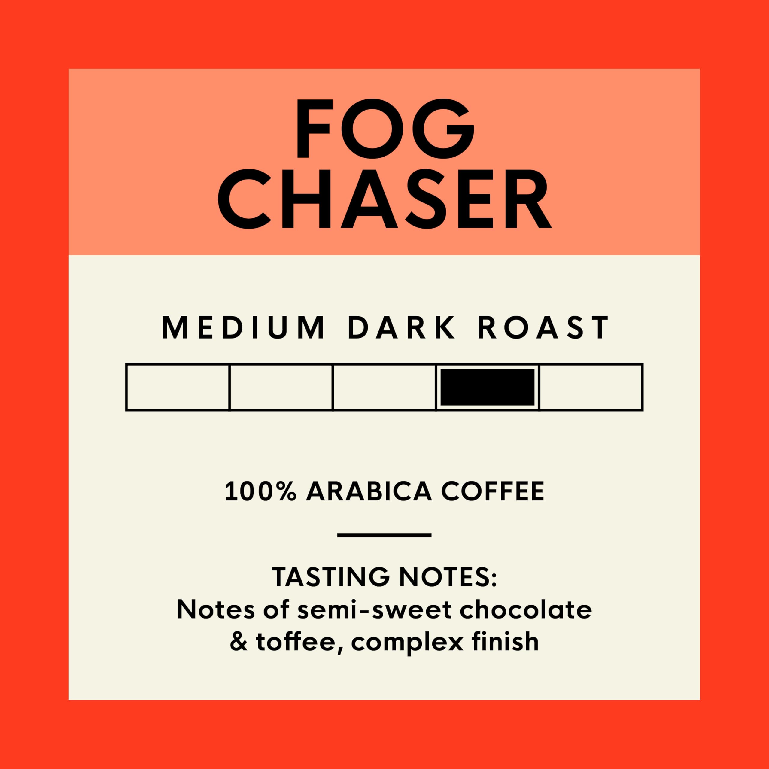 San Francisco Bay poured Fog Chaser coffee in mug highlighting rich flavor benefit