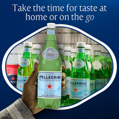 San Pellegrino etiqueta y logo, identifica origen italiano