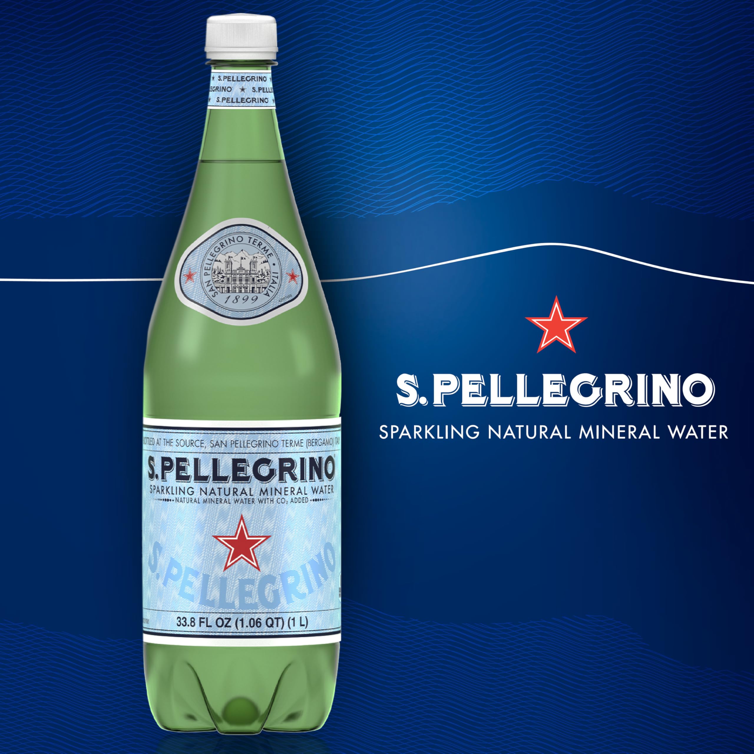 San Pellegrino burbujas en primer plano, textura suave y fina