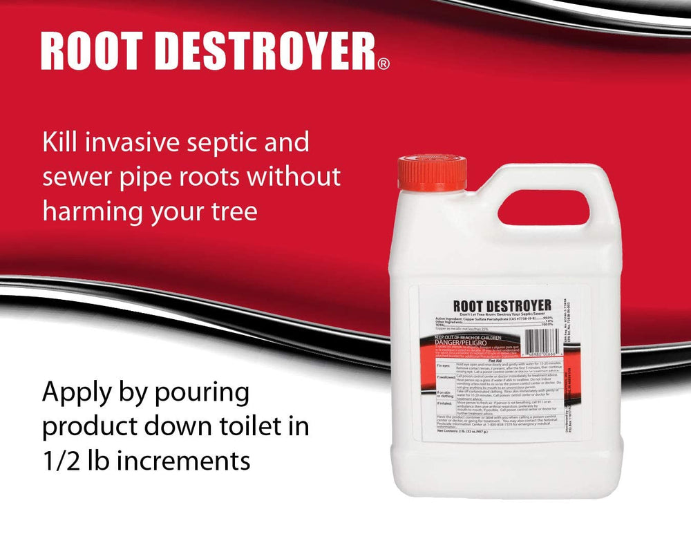 Sanco Industries vertiendo Root Destroyer en inodoro para aplicación segura y dirigida
