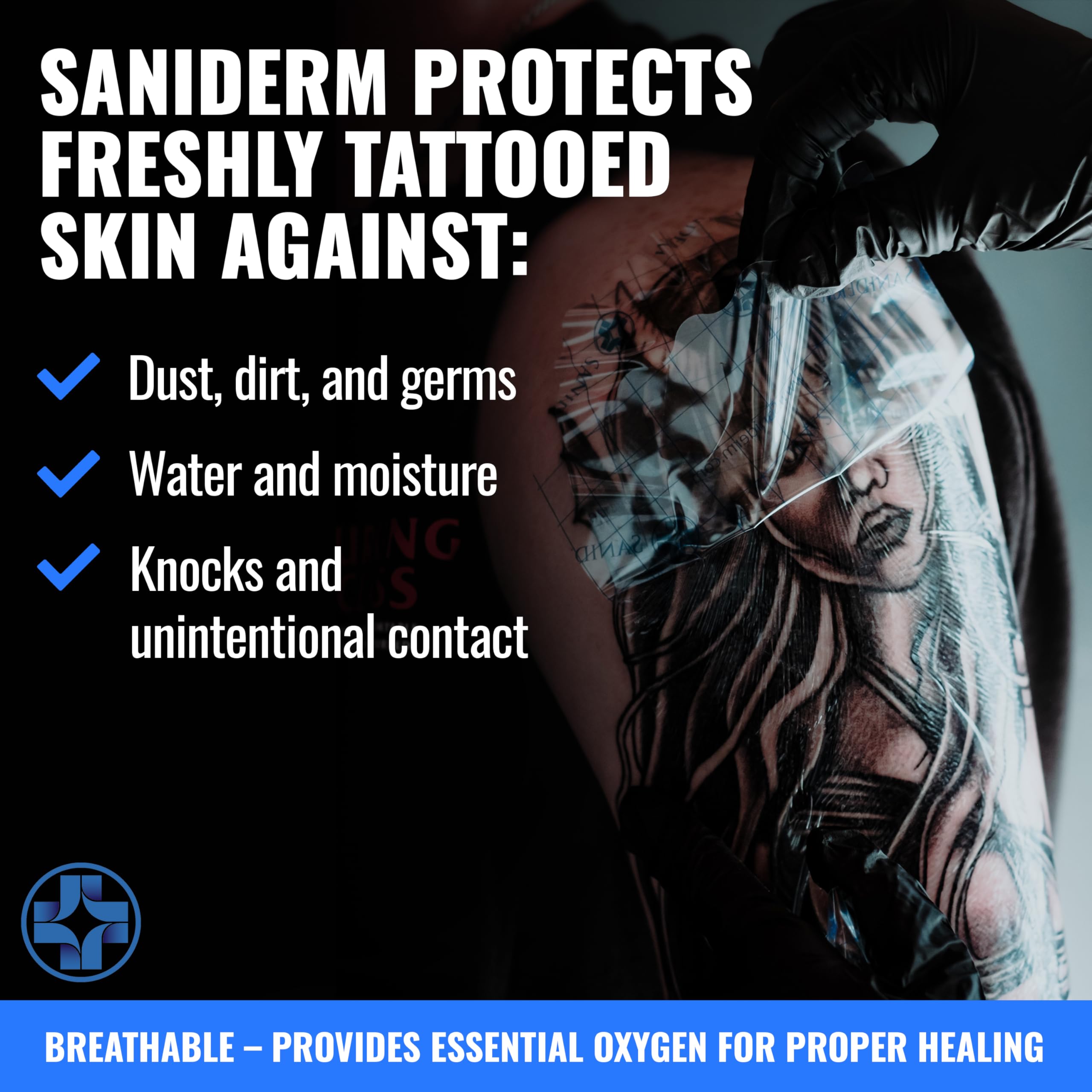Saniderm hoja siendo retirada con cuidado para extracción segura