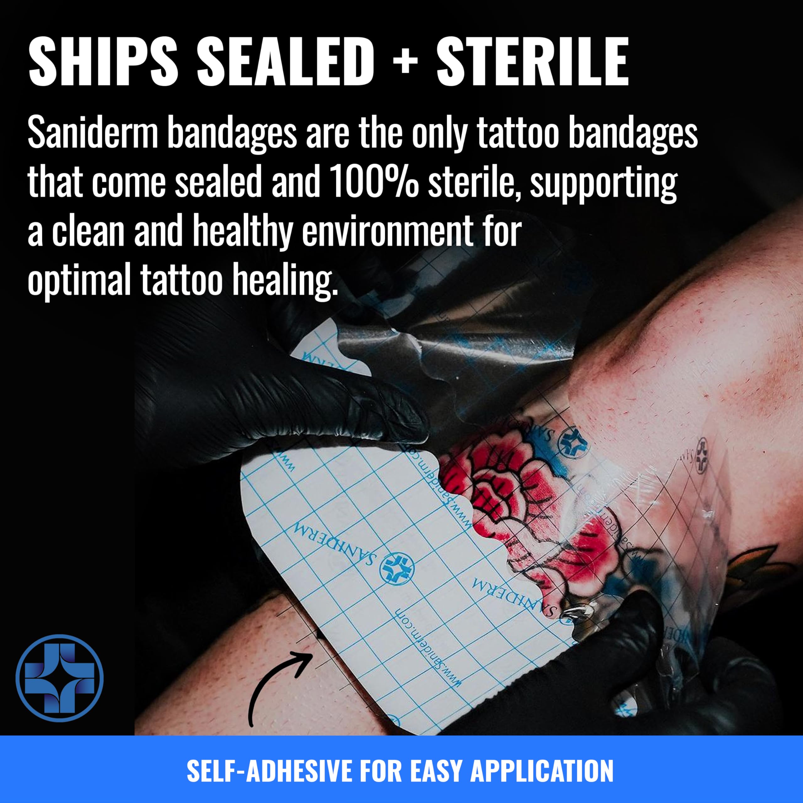 Saniderm aplicado en brazo para proteger el tatuaje fresco